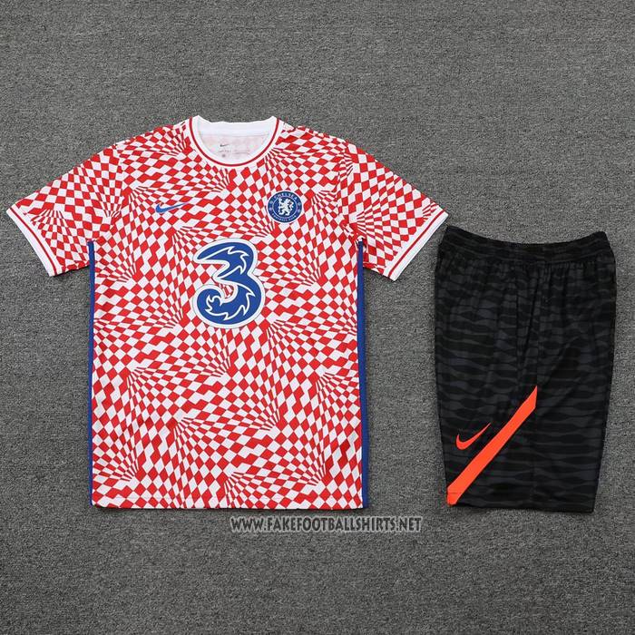 Tracksuit
 Chelsea Short Sleeve
 2022-2023 Red
 and 
White
 - Shorts
